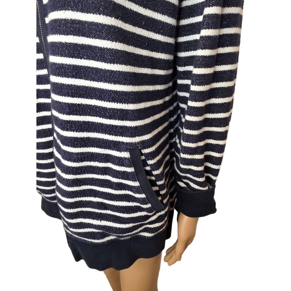 Andrea Jovine Striped Zipper Closure Hood Unisex Hoodie Extra Large - Picture 11 of 13